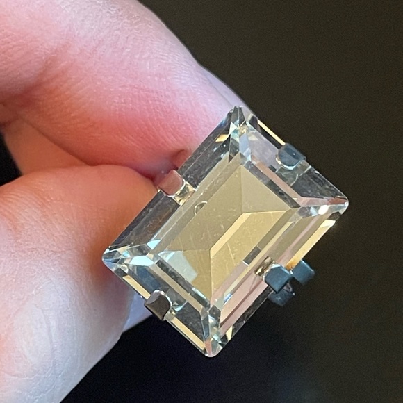 Adjustable clear crystal silver plated ring - Picture 8 of 8